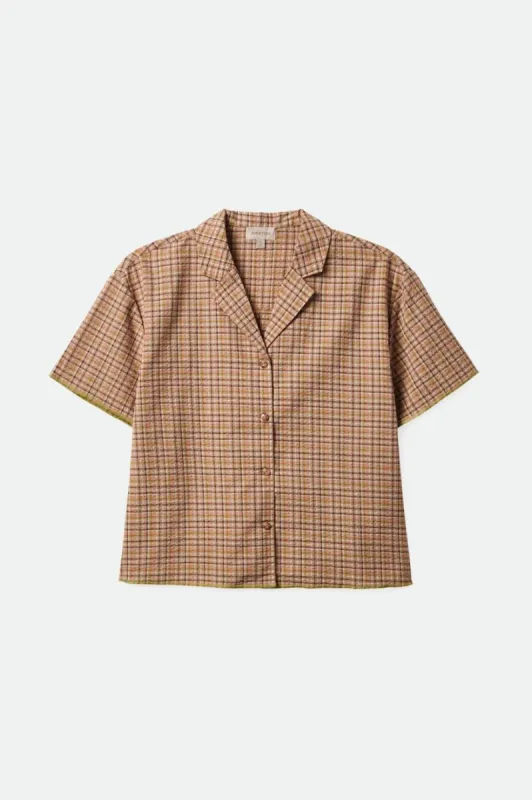 Malta Seersucker 3/4 Sleeve Woven - Sand sold by Brixton