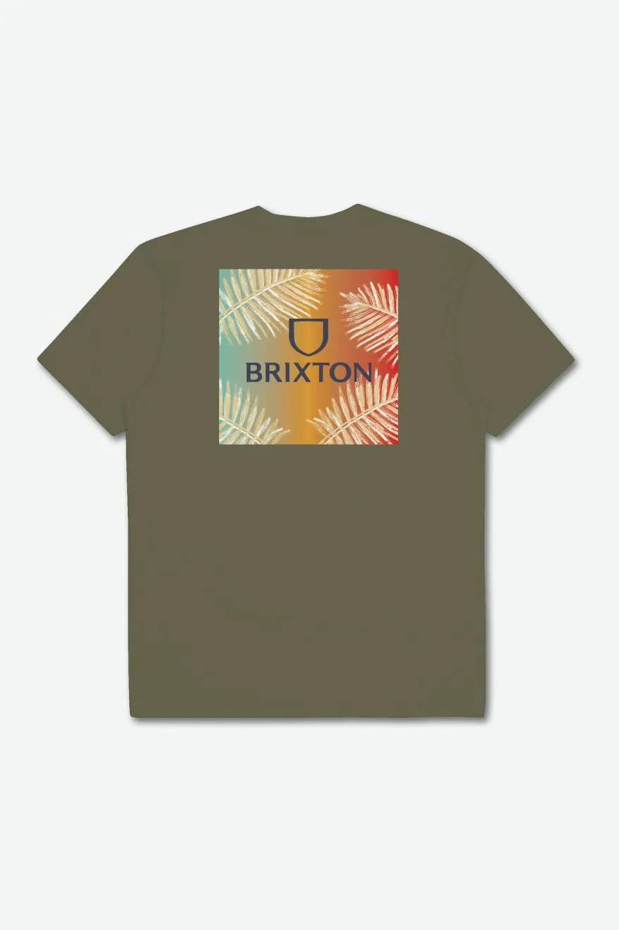 Alpha Square S/S Standard Tee - Olive Surplus/Palm Gradient sold by Brixton product image thumbnail 2