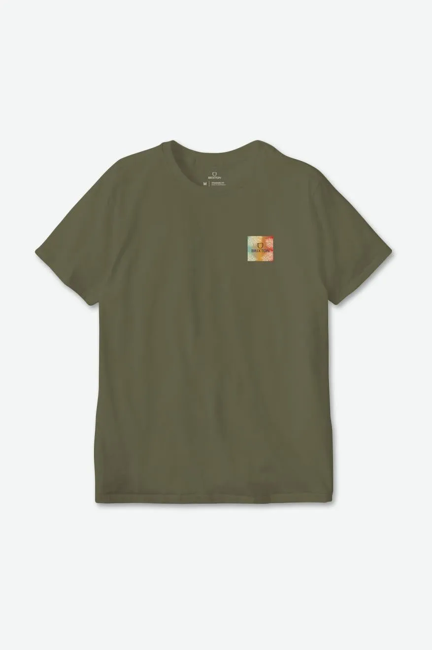 Alpha Square S/S Standard Tee - Olive Surplus/Palm Gradient sold by Brixton