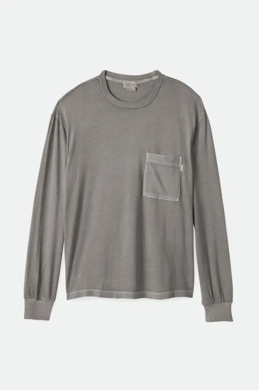 Carefree L/S Pocket Tee - Washed Black sold by Brixton