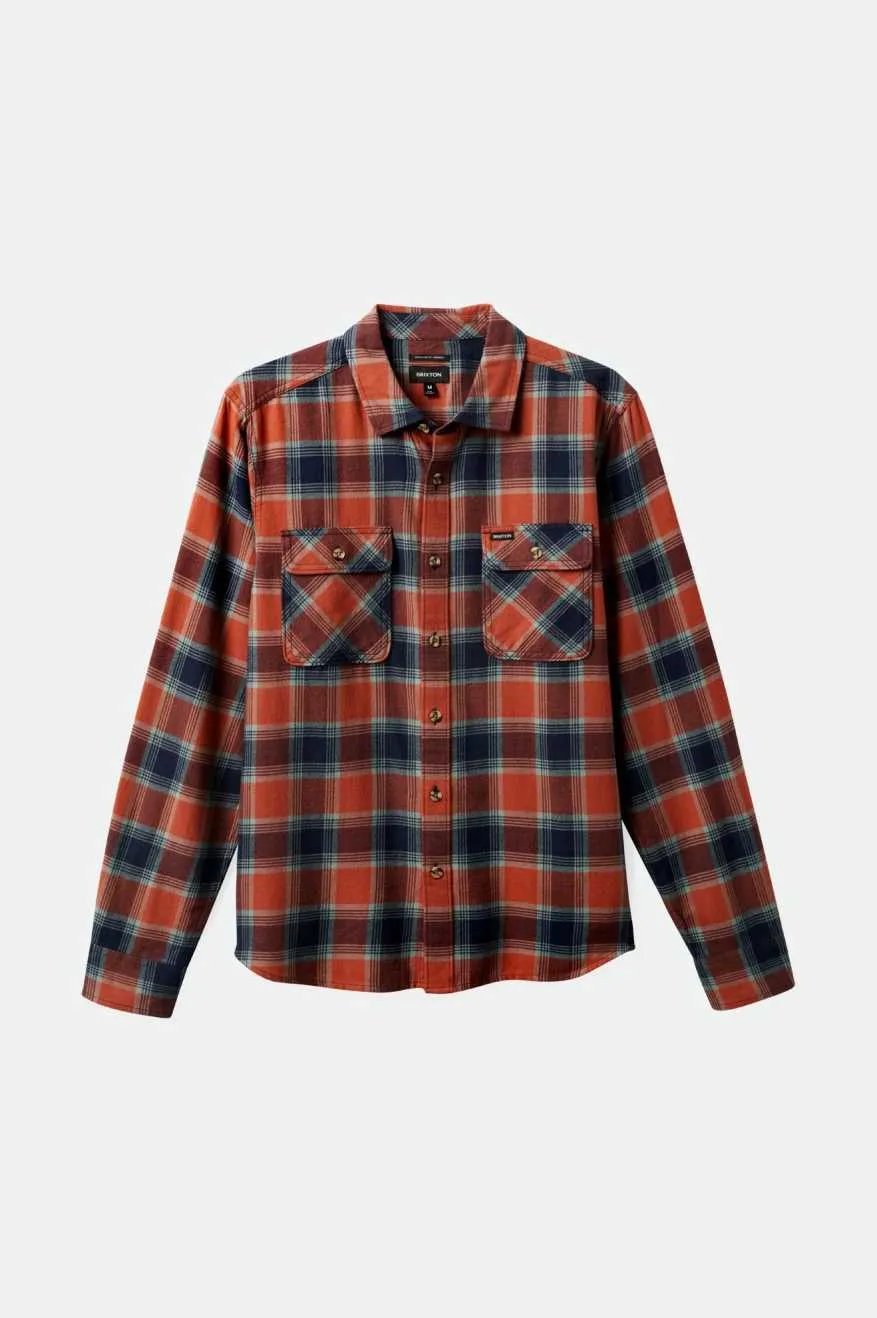 Bowery Lightweight Ultra Soft L/S Flannel - Terracotta/Chinois Green sold by Brixton product image thumbnail 4