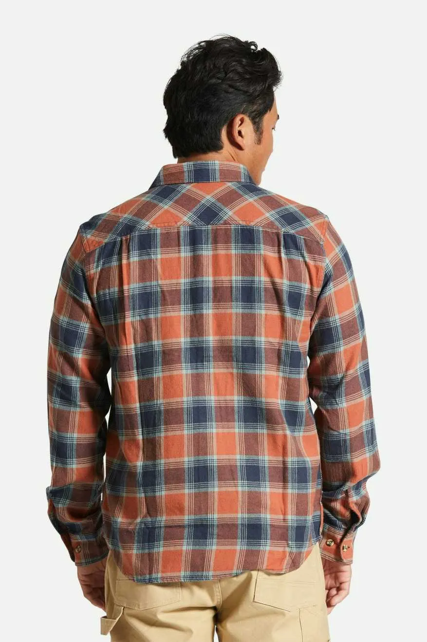 Bowery Lightweight Ultra Soft L/S Flannel - Terracotta/Chinois Green sold by Brixton product image thumbnail 3