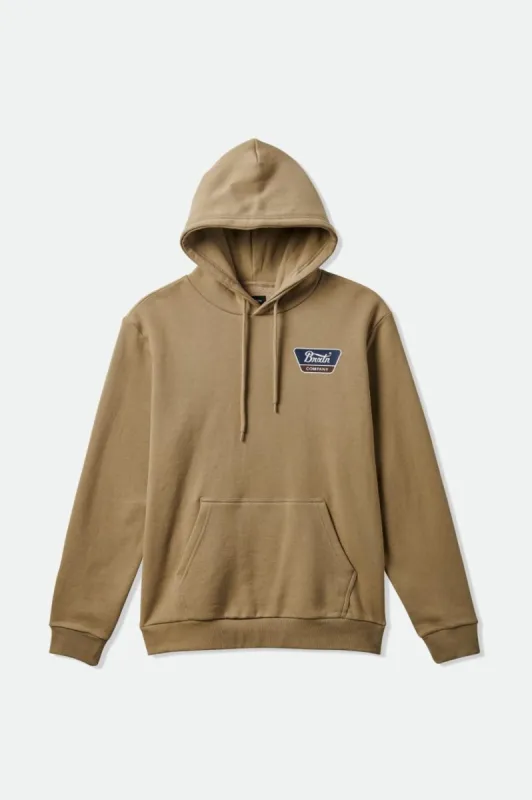 Linwood Fleece Hood - Oatmeal/Deep Sea sold by Brixton