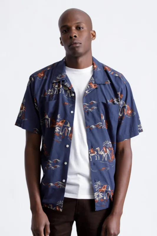 Cruze S/S Woven - Washed Navy/Ginger made by Brixton