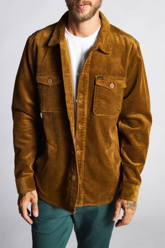 Durham L/S Flannel - Brass sold by Brixton