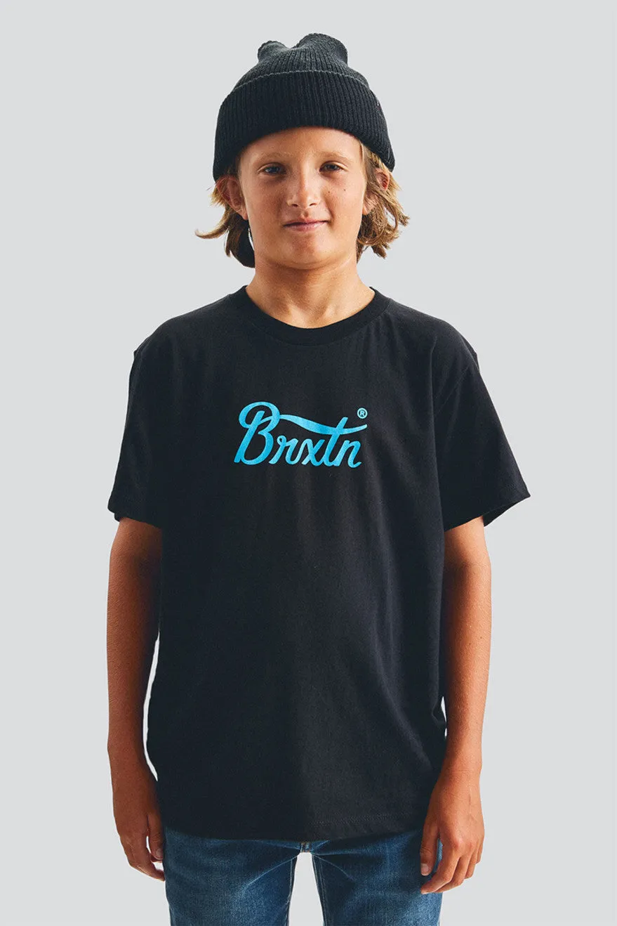 Boys Stith IV S/S Standard Tee - Black sold by Brixton