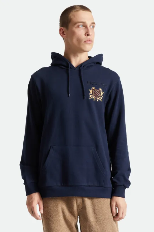 Lion Crest Hood - Navy sold by Brixton