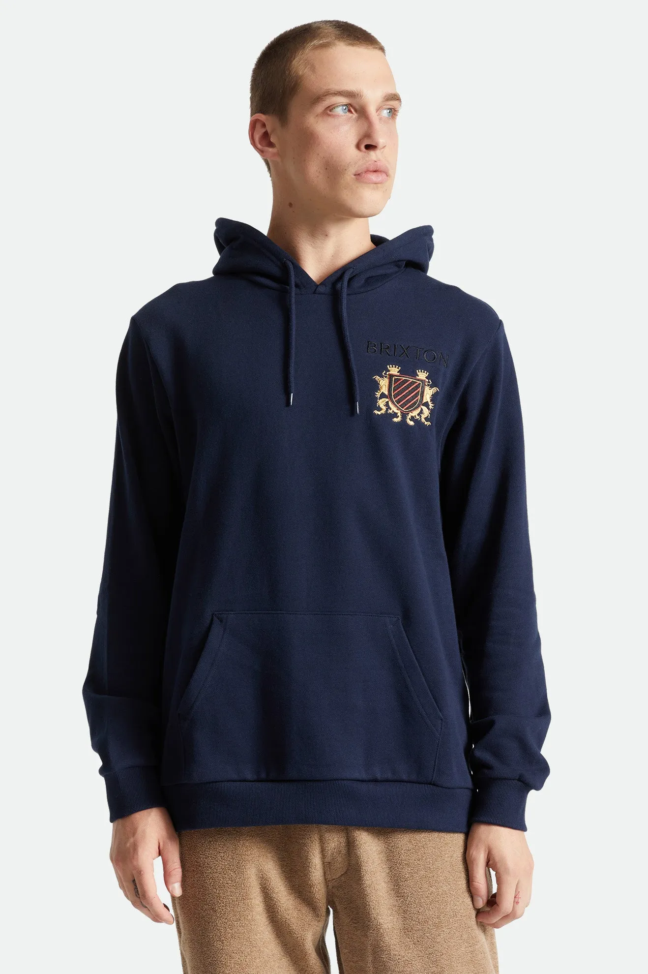 Lion Crest Hood - Navy sold by Brixton