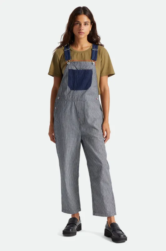 Christina Crop Overall - Railroad Stripe sold by Brixton