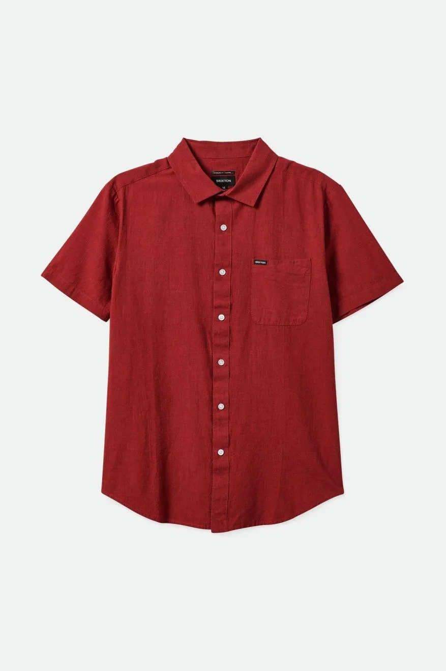 Charter Textured Weave S/S Woven Shirt - Heather Island Berry sold by Brixton