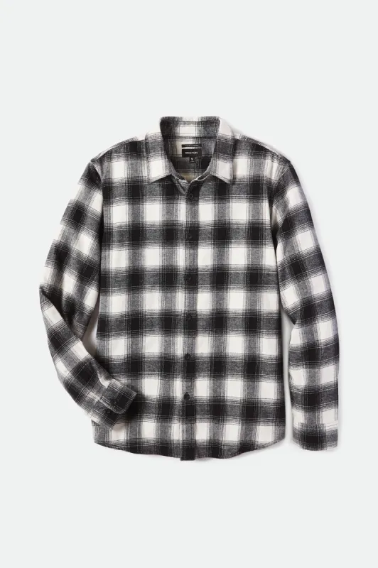 Bowery Soft Weave Np L/S Flannel - Off White/Black sold by Brixton