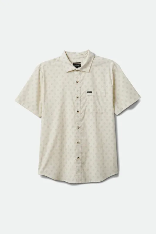 Charter Print S/S Woven - Off White/Jade Geo sold by Brixton