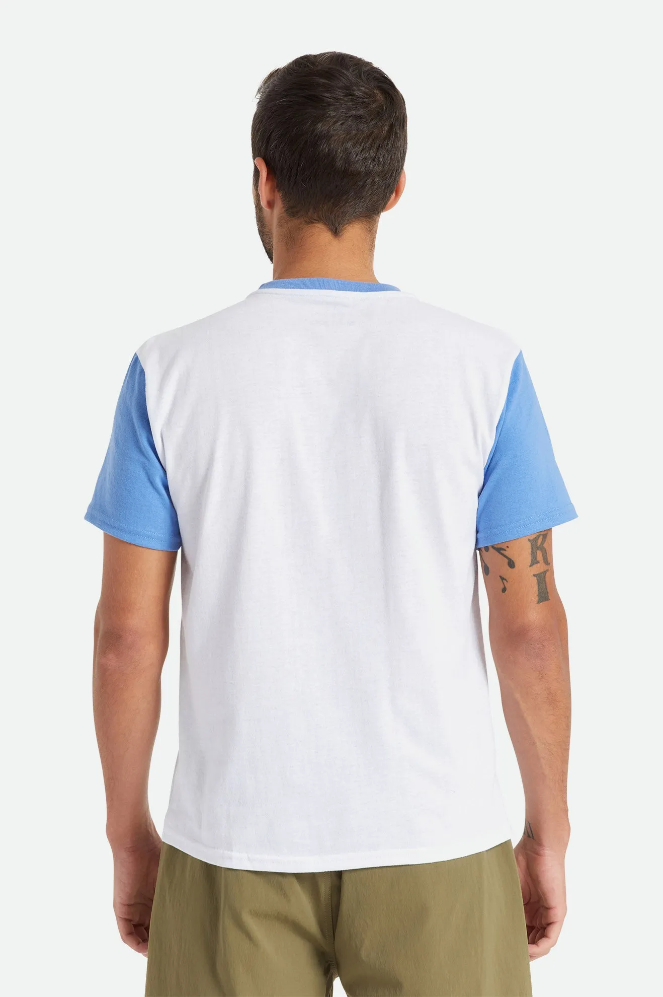 Parson S/S Henley Knit - White/Sky Blue sold by Brixton product image thumbnail 4