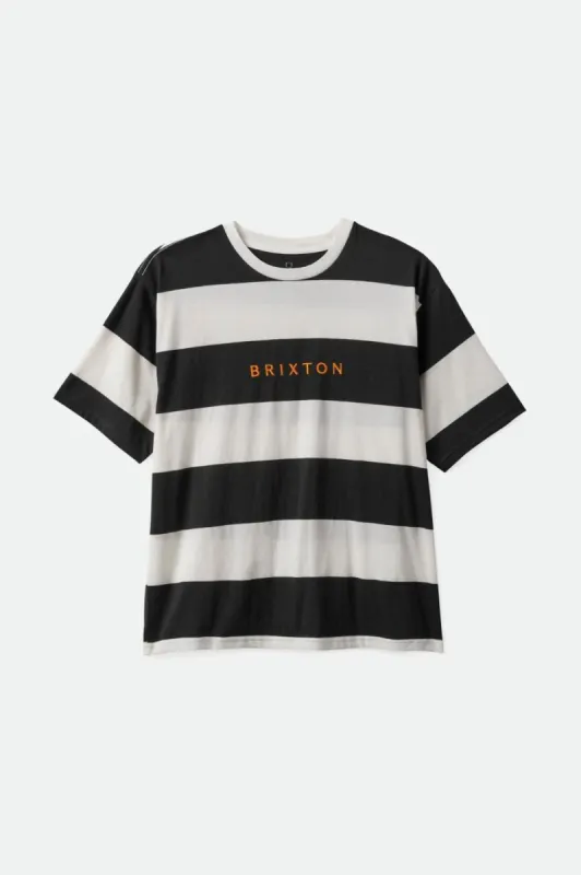 Hilt Alpha Line S/S Tee - Off White/Washed Black/Paradise Orange sold by Brixton
