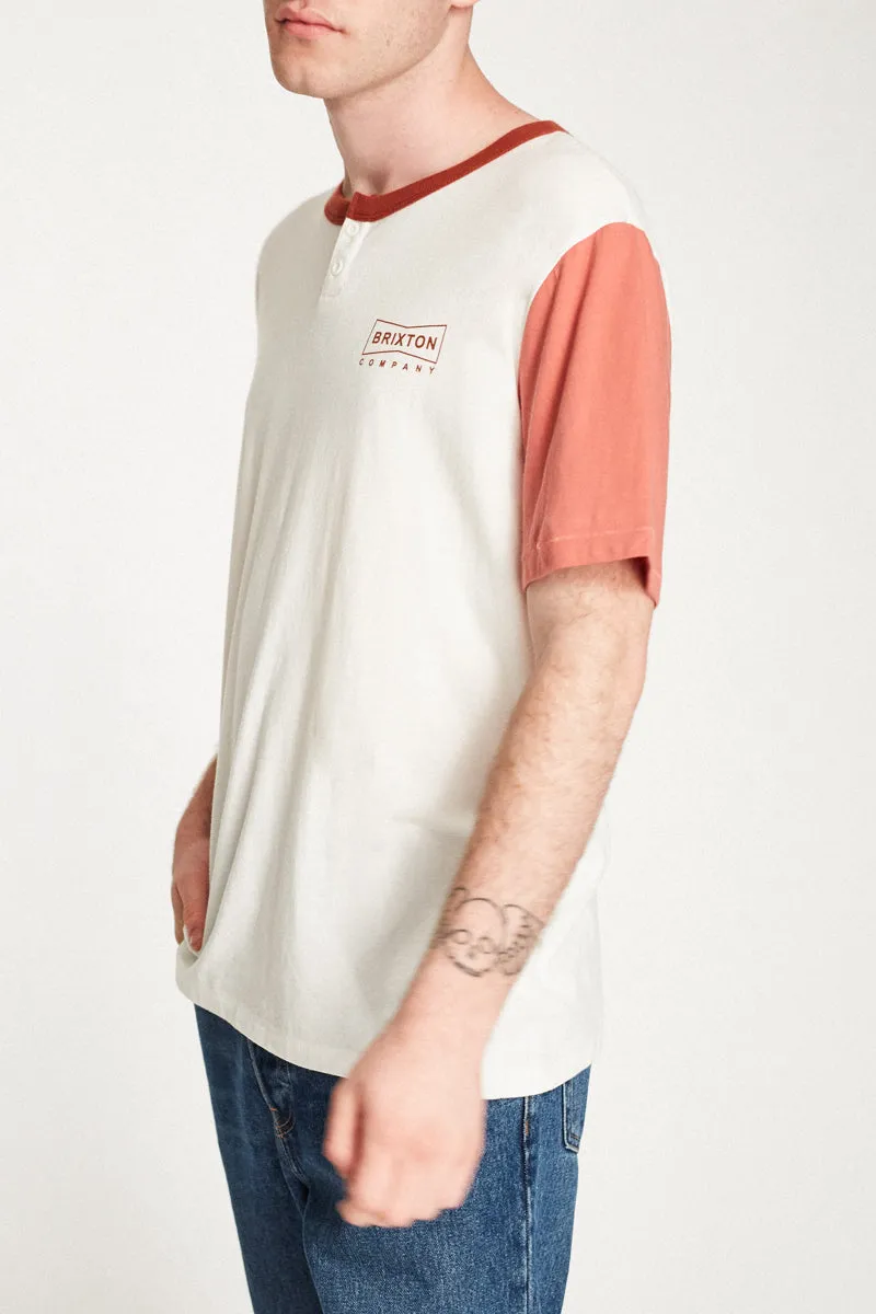 Wedge S/S Henley - Off White/Rust sold by Brixton product image thumbnail 4