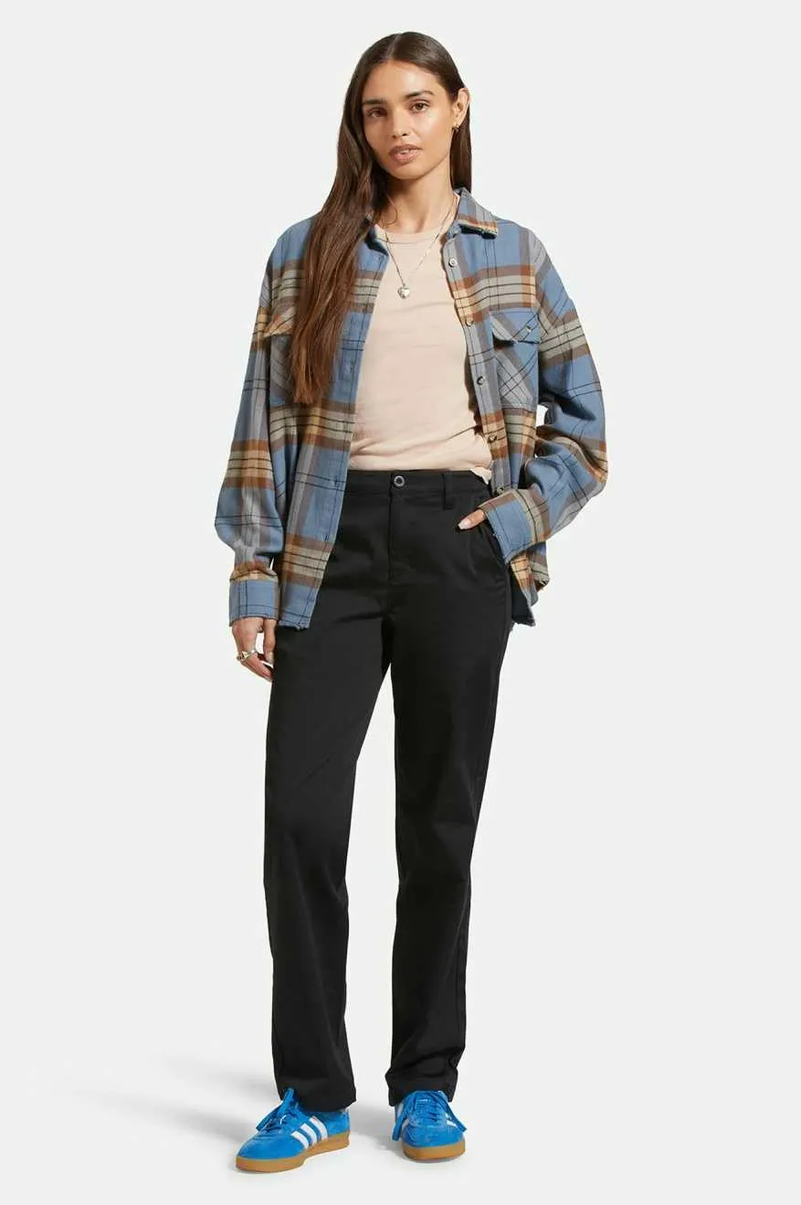 Bowery Women's Classic L/S Flannel - Flint Blue/Pinecone Brown Plaid sold by Brixton product image thumbnail 4