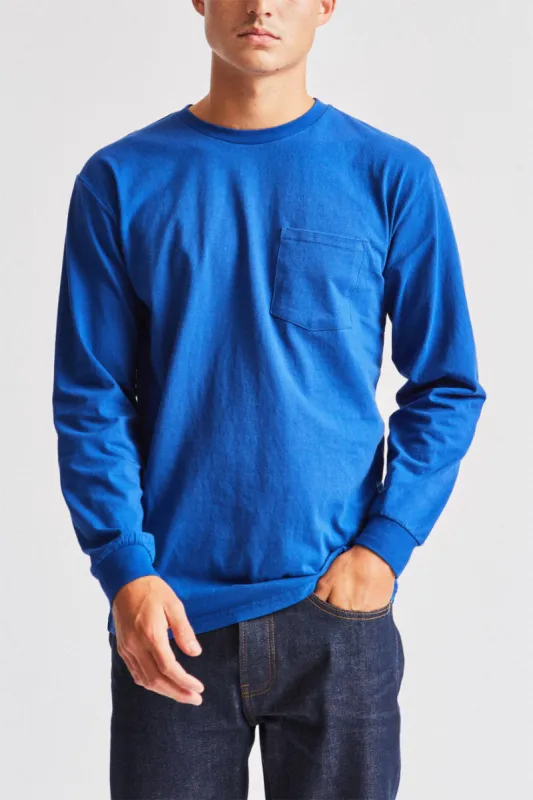 Basic L/S Pocket Tee - Monaco Blue sold by Brixton