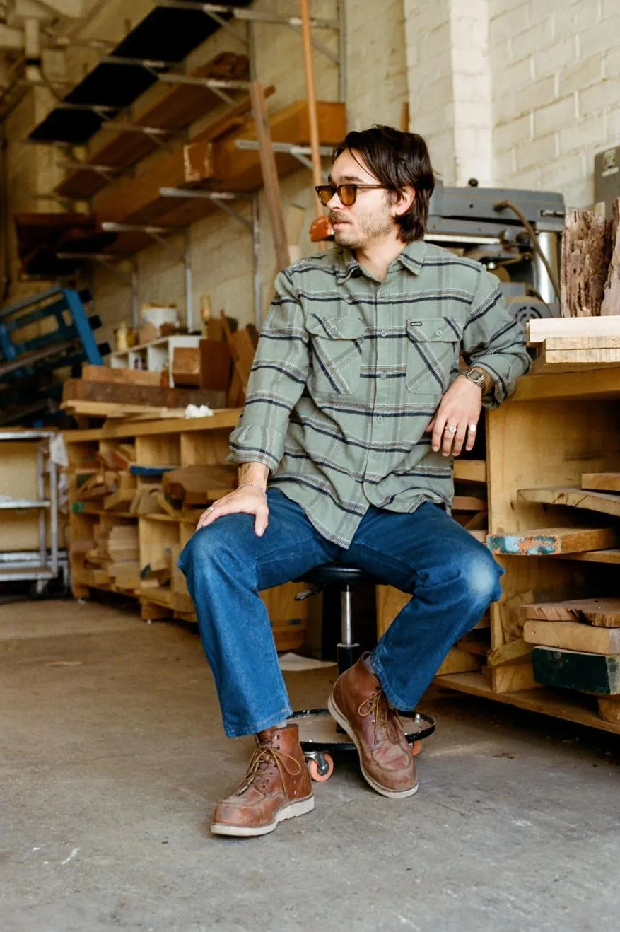 Bowery Stretch Water Resistant L/S Flannel - Olive Surplus/Black/White sold by Brixton product image thumbnail 2