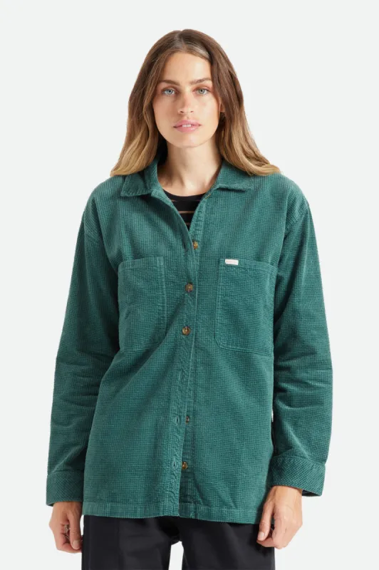 Dundee Corduroy Overshirt - Emerald sold by Brixton