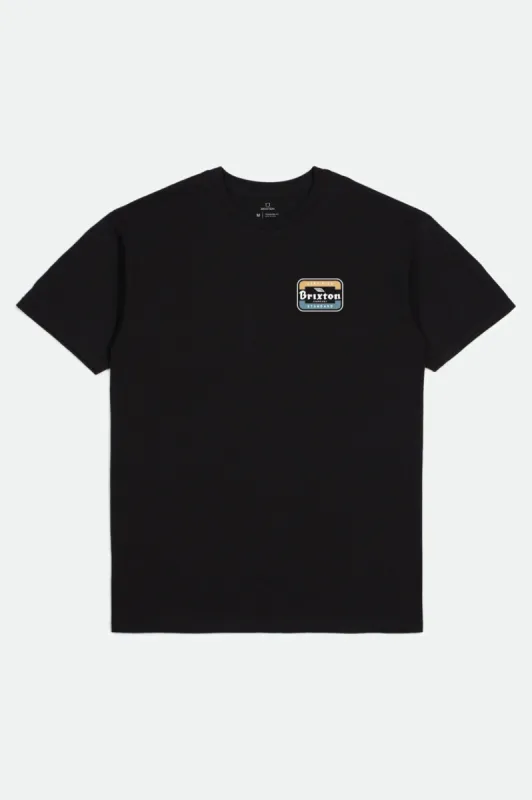 Quill S/S Standard Tee - Black/Blue sold by Brixton
