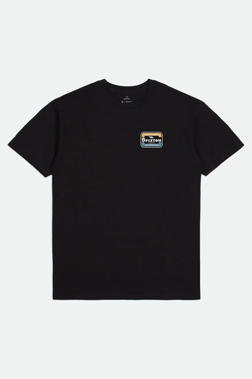 Quill S/S Standard Tee - Black/Blue sold by Brixton