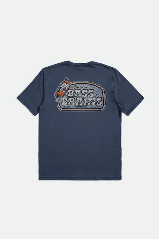 Bass Brains Boat S/S Standard Tee - Washed Navy made by Brixton