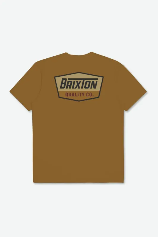Regal S/S Standard Tee - Golden Brown/Washed Black sold by Brixton