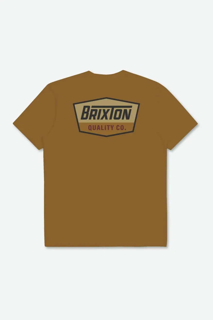Regal S/S Standard Tee - Golden Brown/Washed Black sold by Brixton