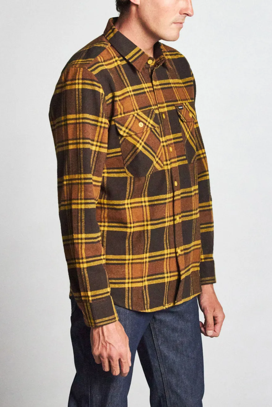 Bowery L/S Flannel - Brown/Gold sold by Brixton product image thumbnail 2