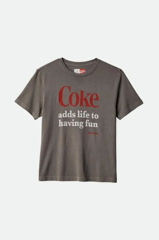 Coca-Cola Having Fun Vintage Crew Tee - Washed Black sold by Brixton