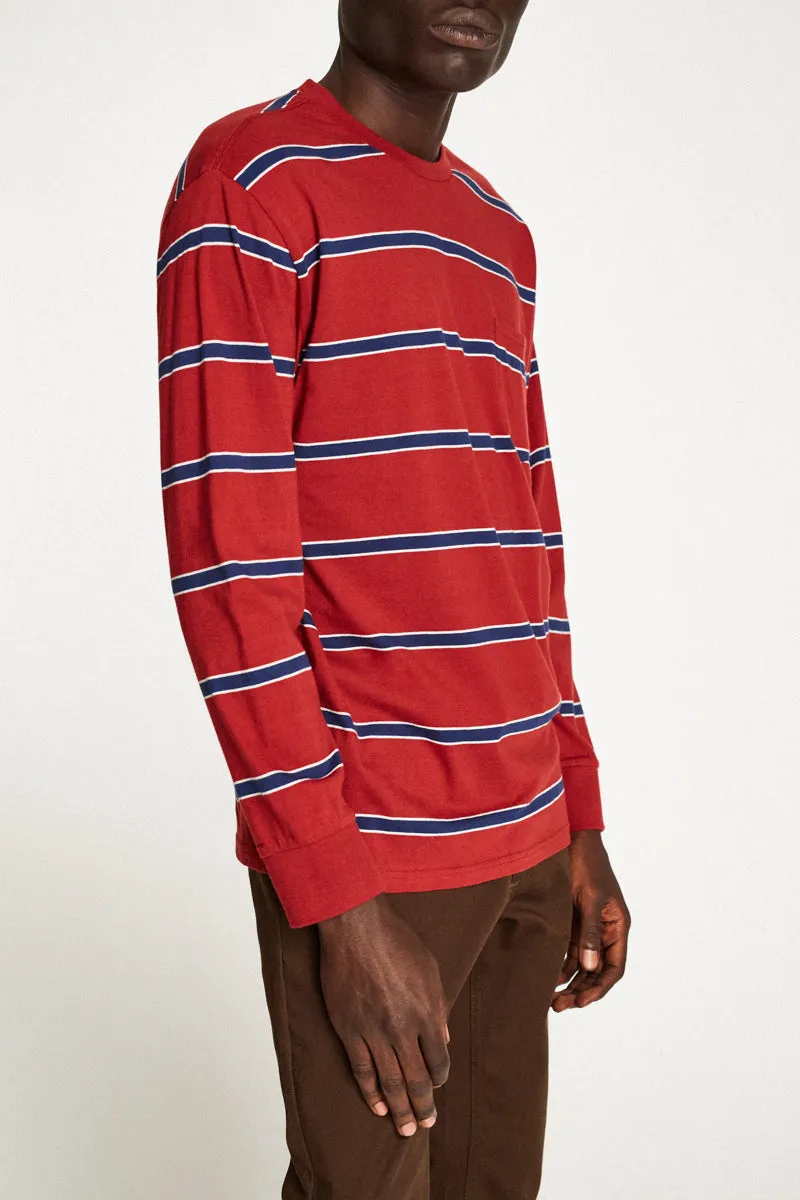 Hilt Washed L/S Pocket Tee - Burgundy/Navy sold by Brixton product image thumbnail 4