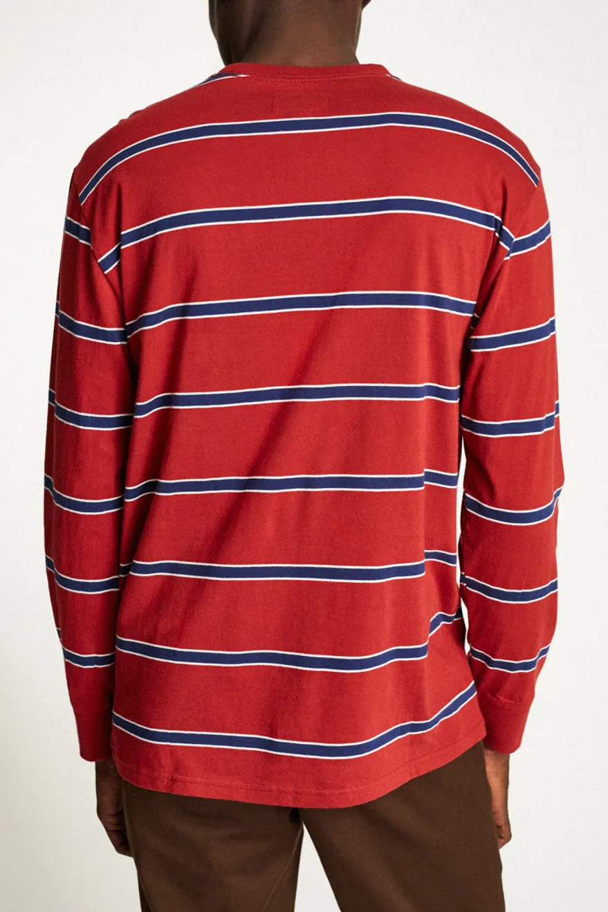 Hilt Washed L/S Pocket Tee - Burgundy/Navy sold by Brixton product image thumbnail 3