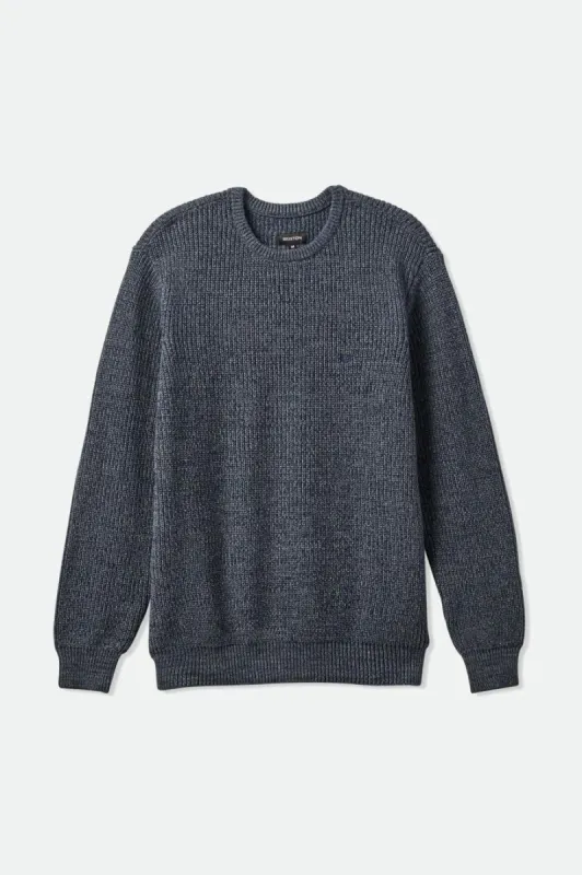 Landmark Crew Sweater - Heather Blue sold by Brixton