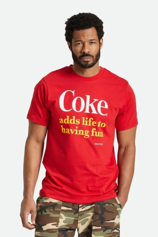 Coca-Cola Having Fun S/S Tailored Tee - Coke Red sold by Brixton