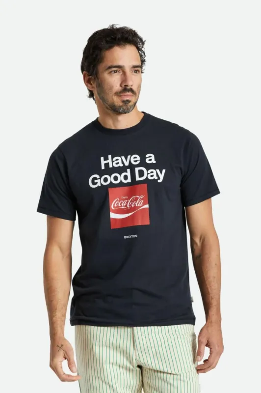 Coca-Cola Good Day S/S Tailored Tee - Black sold by Brixton