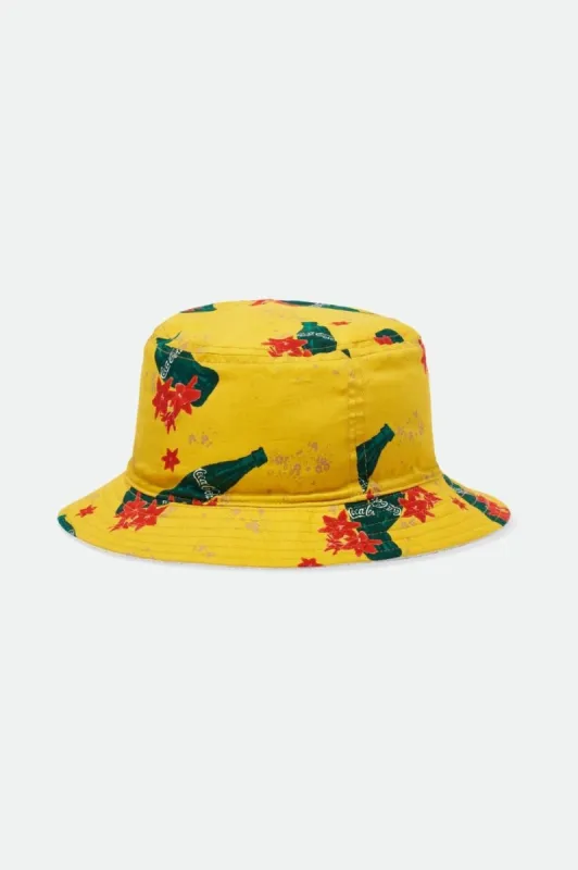 Coca-Cola Good Day Reversible Bucket Hat  - Yellow/White sold by Brixton