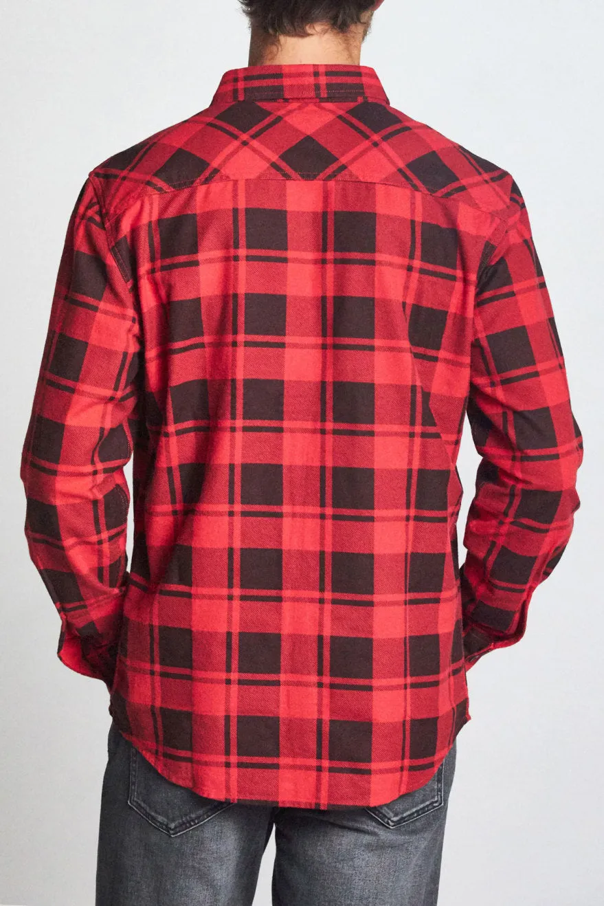 Bowery Lightweight L/S Flannel - Red/Black sold by Brixton product image thumbnail 2