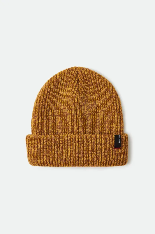 Heist Chunky Beanie - Mustard Brown Marled sold by Brixton