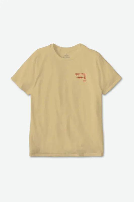 Good Time S/S Tailored Tee - Straw sold by Brixton