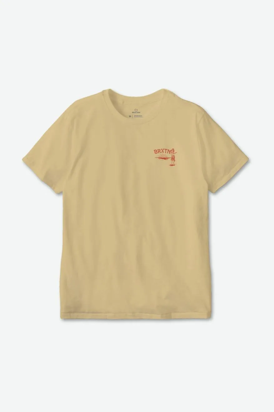 Good Time S/S Tailored Tee - Straw sold by Brixton