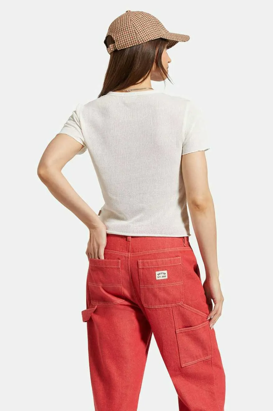 Sheer S/S Knit Top - Off White sold by Brixton product image thumbnail 3