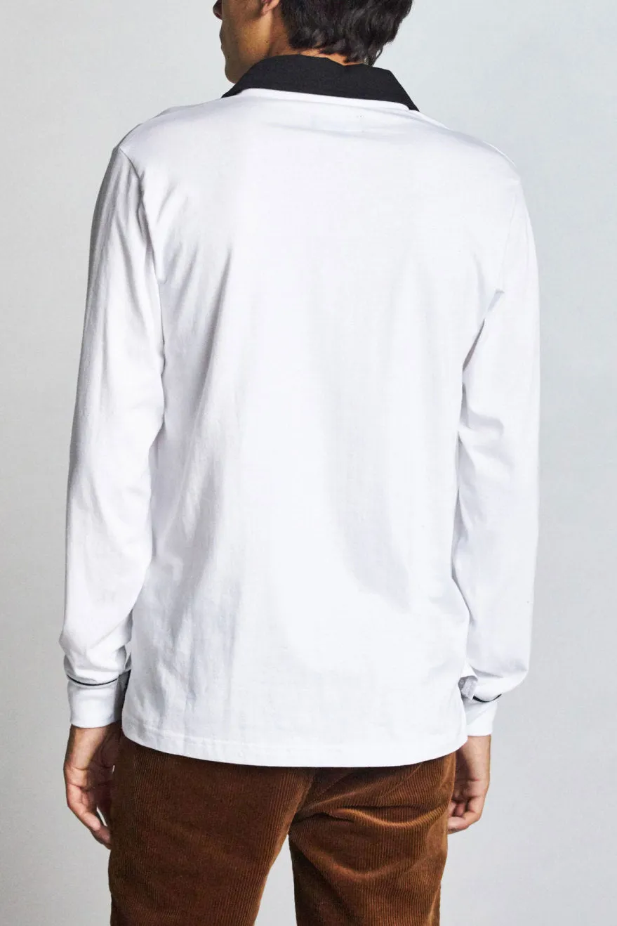 Carlos L/S Polo Knit - White/Black sold by Brixton product image thumbnail 2