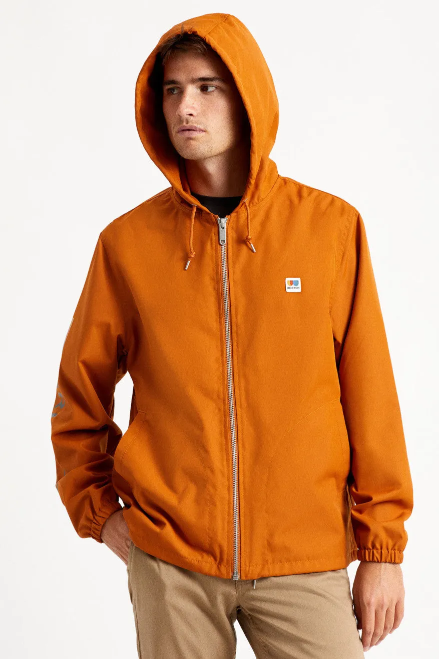 Claxton Alton Zip Hood Jacket - Caramel sold by Brixton