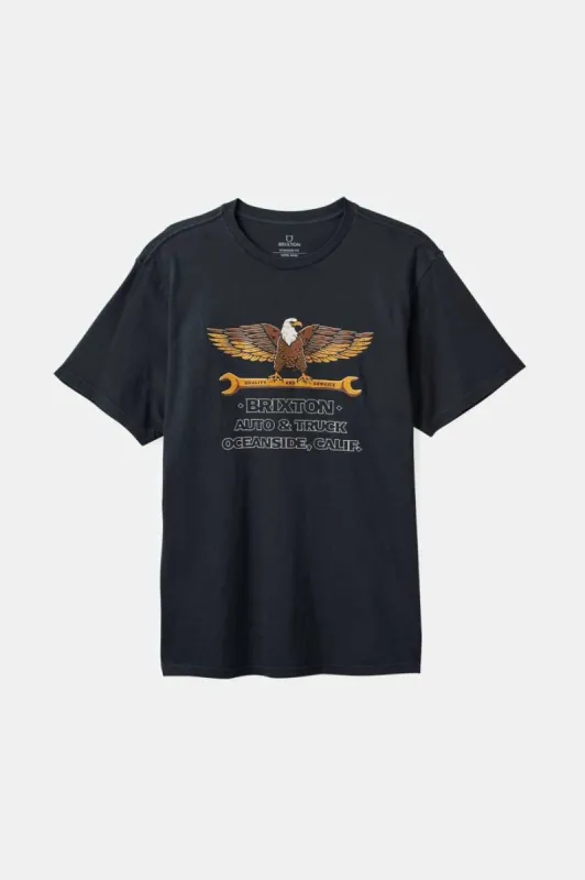 Repair S/S Standard T-Shirt - Black Worn Wash sold by Brixton