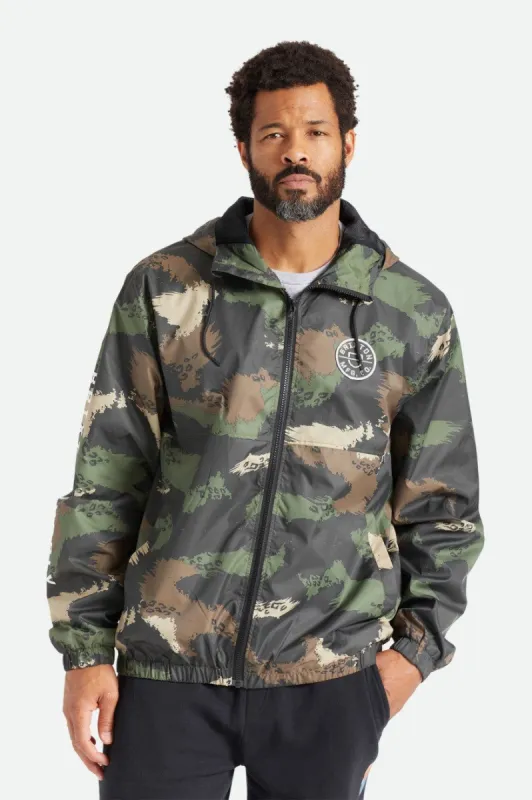 Claxton Crest Lightweight Zip Hood Jacket - Brushed Camo sold by Brixton