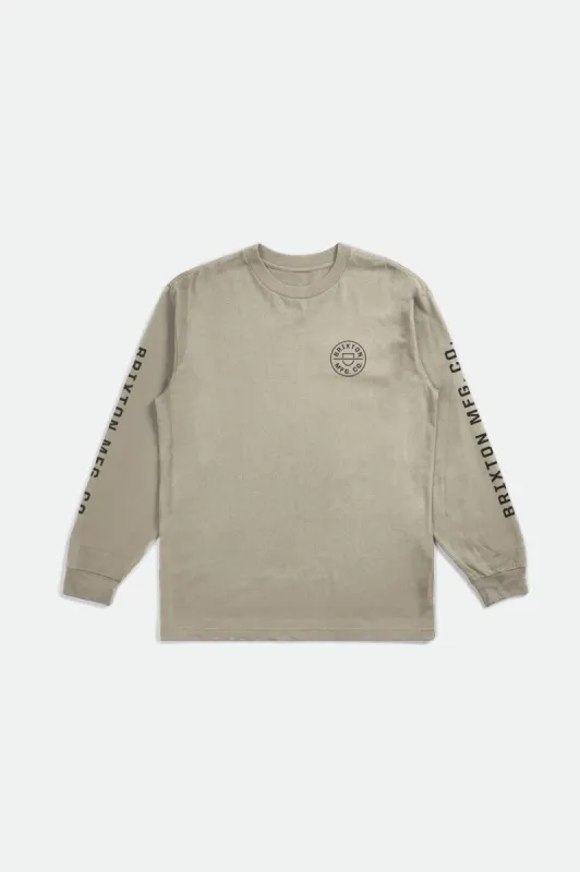 Crest L/S Standard Tee - Cream/Black sold by Brixton