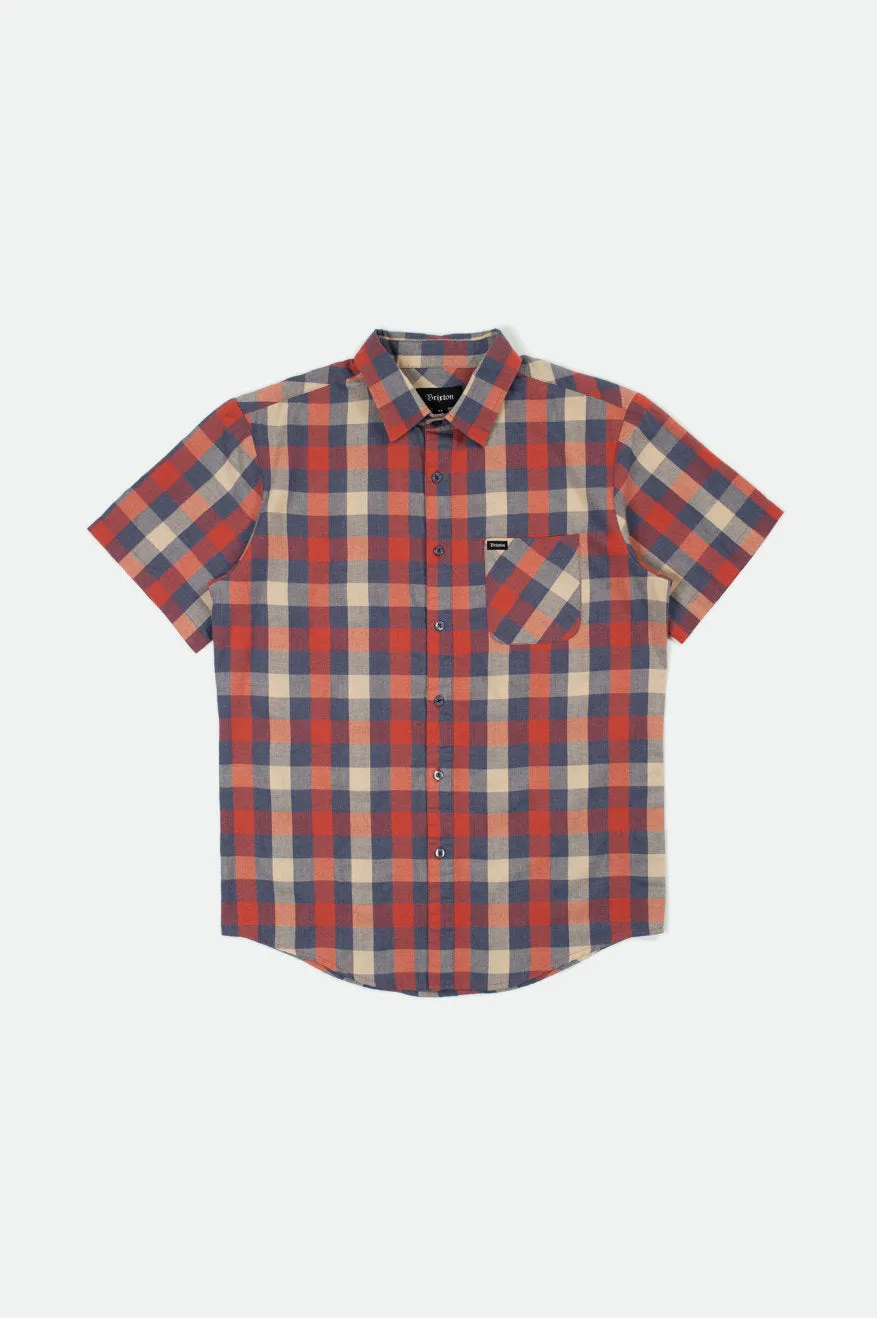 Charter Plaid S/S Woven - Washed Navy/Autumn sold by Brixton