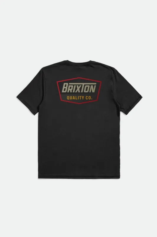 Regal S/S Standard Tee - Black/Sand sold by Brixton