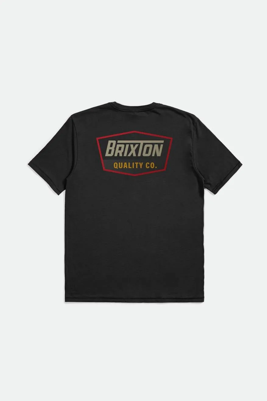 Regal S/S Standard Tee - Black/Sand sold by Brixton