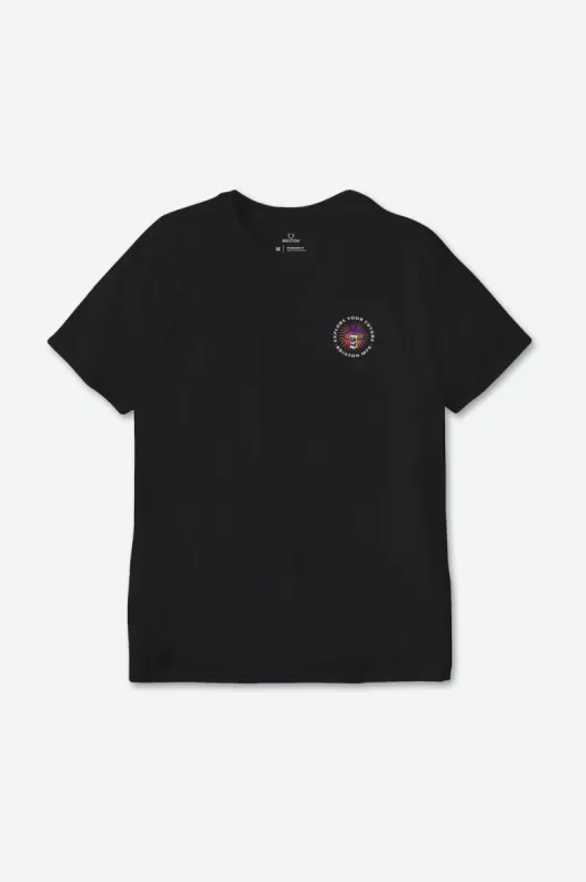Future S/S Relaxed Tee - Black Garment Dye sold by Brixton